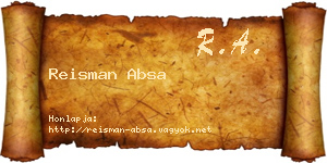 Reisman Absa névjegykártya